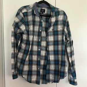 Men American Eagle Plaid Button Down
